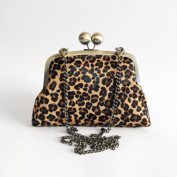 leopard print clutch bag