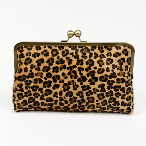 leopard print clutch purse