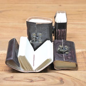 Mini journal set for 4-small size diary for gift-3*2 size pocket notebook-Personal journal organizer-mini Agenda-Small size leather journal