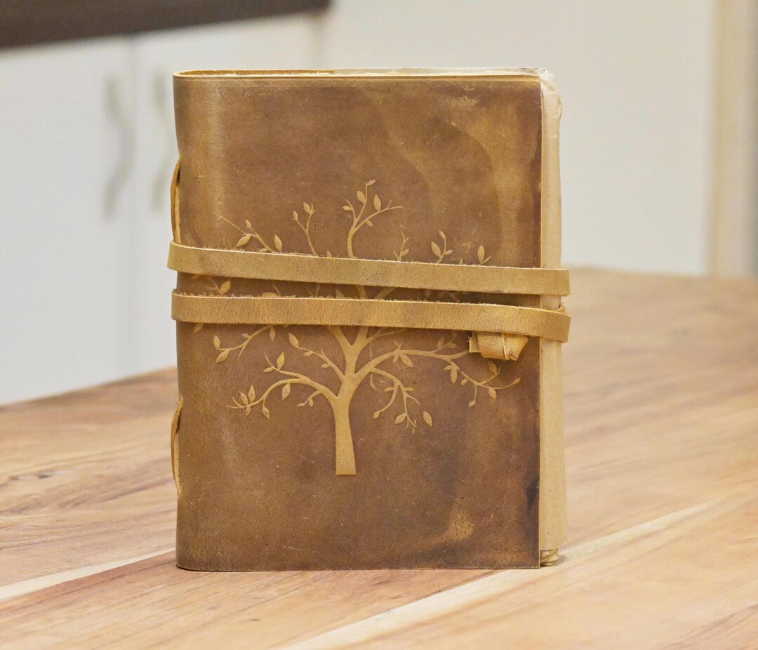 Handmade Leather Journal: Tree of Life Embossed Vintage Notebook - Etsy
