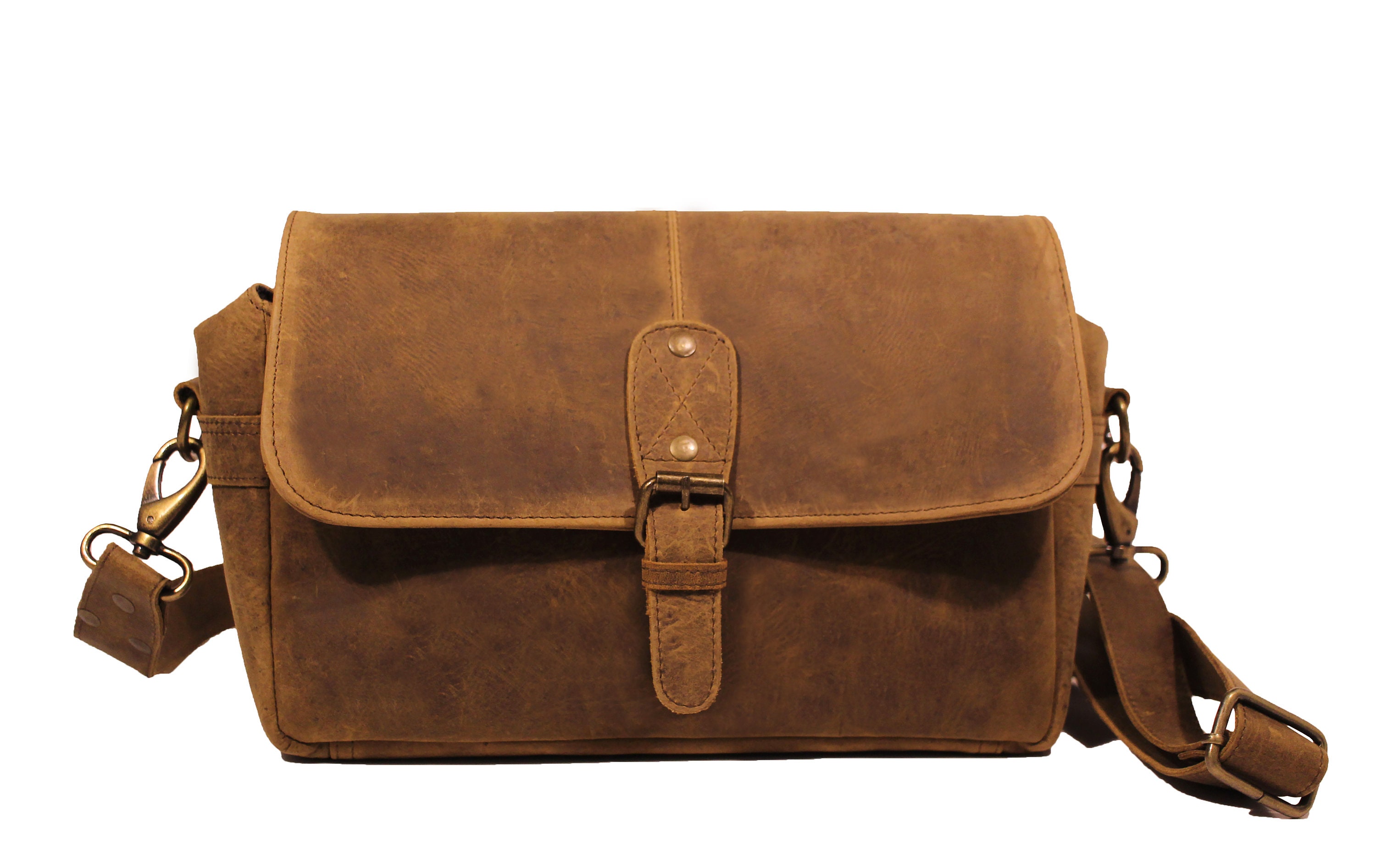 ASCETIC - Leather DSLR Camera Bag vintage Shoulder Bag Messenger Satchel Insert Fits