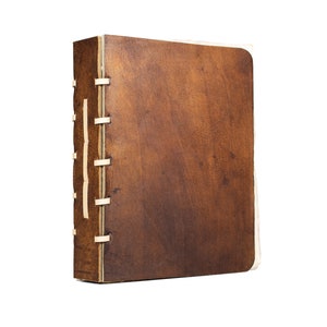 ASCETIC -Vintage Leather Hardbound journal, Handmade Antique Style Deckle Edge Vintage Paper,leather stiching