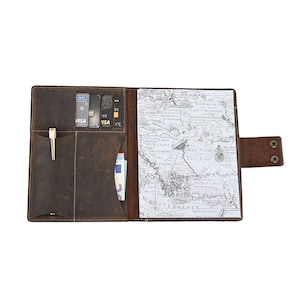 Personalized Leather Portfolio, Leather Notepad Holder, 8.5 X 11.75 Letter  Size Writing Padfolio, Business Folio, Work Portfolio, D311 