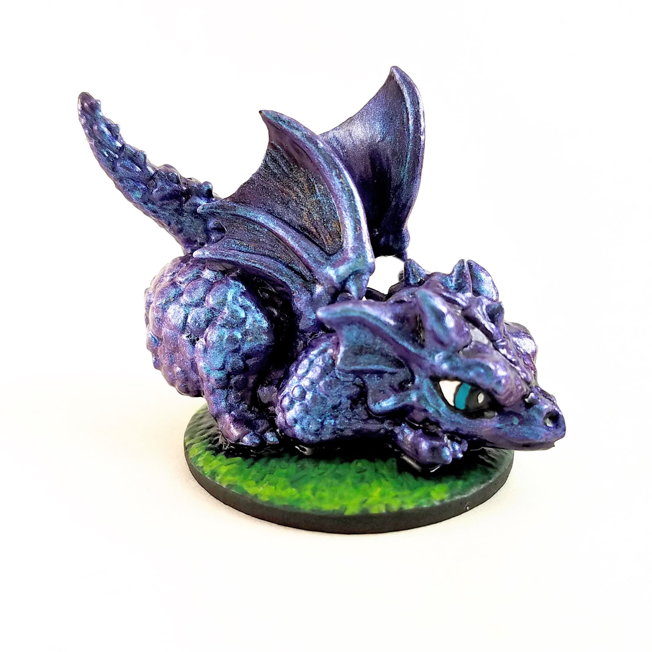 Baby Purple Amethyst Gem Dragon D&D Mini pintado a mano Etsy