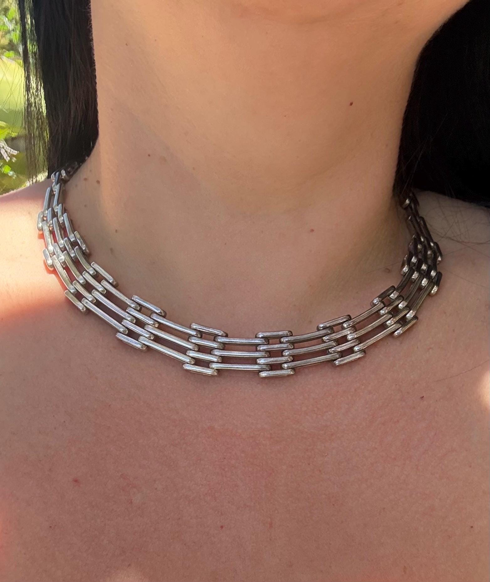 Vintage Mexican Sterling Silver Modernist Necklace - Etsy