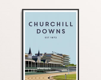 Churchill Downs Horse Racetrack Ilustración Arte de pared para decoración del hogar