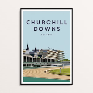 Churchill Downs Horse Racetrack Illustration Wall Art for Home Decor