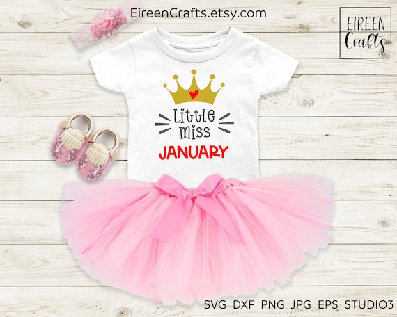 Little Miss January Svg Cut File For Cricut Silhouette Etsy