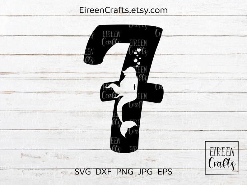 Download Mermaid 7 SVG Seventh birthday svg dxf png jpg eps | Etsy