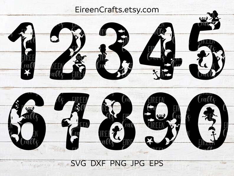 Free Free 318 Mermaid Numbers Svg SVG PNG EPS DXF File