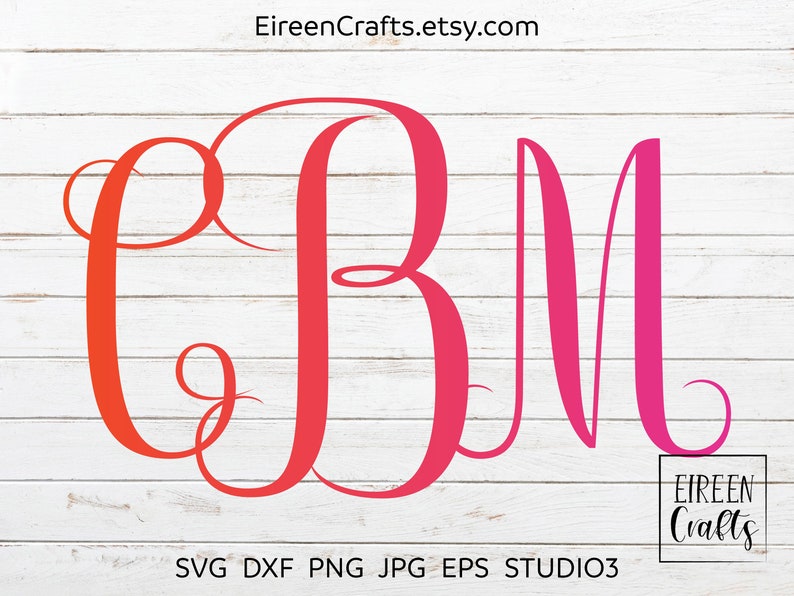 Vine Monogram SVG Monogram SVG font Silhouette Cricut Etsy