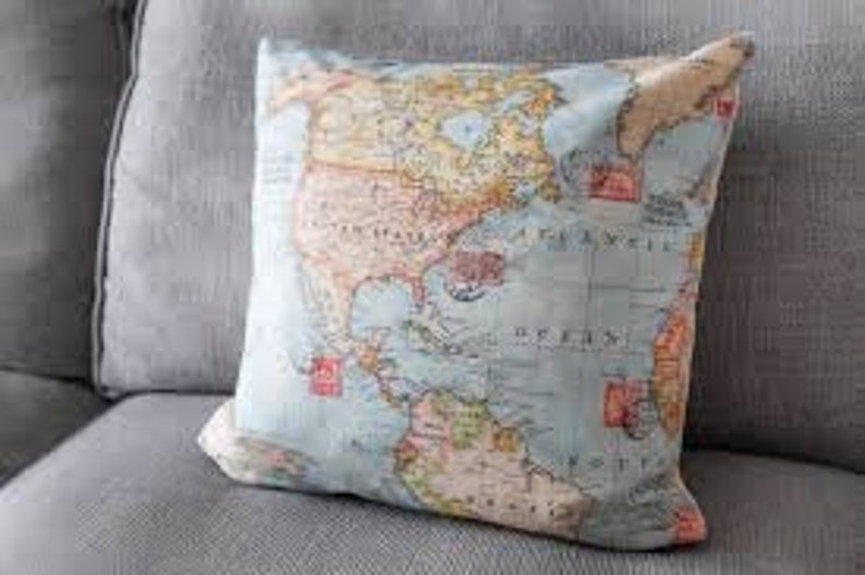 World map fabric Home decor fabric Sewing Maps Print Craft Etsy