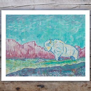Big Medicine (white bison) - Art Print