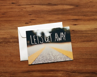 Lets' Get Away | Stationary Notecards