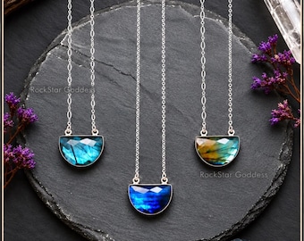 Silver Labradorite Necklace, Labradorite Jewelry, Labradorite Pendant, Sterling Silver Labradorite, Labradorite Pendant, Gift for Her