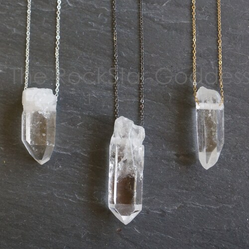 Raw Quartz Necklace / Crystal Necklace 