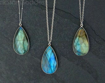 Collier labradorite en argent, bijoux en labradorite, pendentif en labradorite, labradorite en argent sterling, pendentif en labradorite en argent, cadeau pour elle