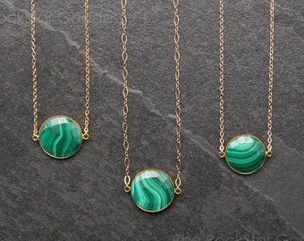 Malachite Necklace, Malachite Pendant, Malachite Jewelry, Custom Length Chain, Genuine Malachite, Select Pendant, Gift for Her