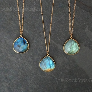 Gold Labradorite Necklace, Labradorite Pendant, Labradorite Jewelry, Labradorite Necklace, Green Labradorite, Blue Labradorite, Gift for Her
