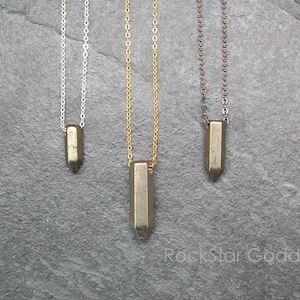 Pyrite Necklace, Pyrite Jewelry, Pyrite Pendant, Gold Pyrite Necklace, Sterling Silver Pyrite Necklace, Gunmetal Pyrite
