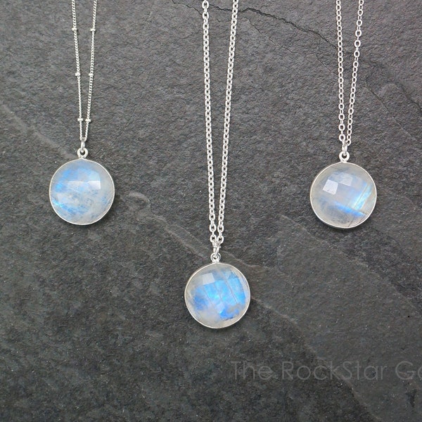 Moonstone Necklace, Silver Moonstone Necklace, Moonstone, Moonstone Jewelry, Silver Moonstone Jewelry, Rainbow Moonstone, June Birthstone