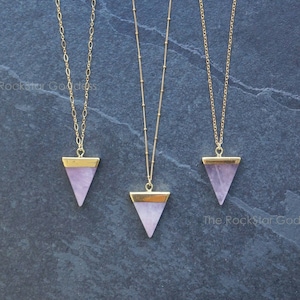 Rose Quartz Necklace, Gold Rose Quartz Jewelry, Rose Quartz Crystal Necklace, Pink Crystal Necklace, Genuine Rose Quartz, Gift for Her
