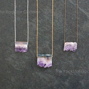 Amethyst Necklace, Gold Amethyst Necklace, Amethyst Pendant, Amethyst Stalactite, Amethyst Jewelry