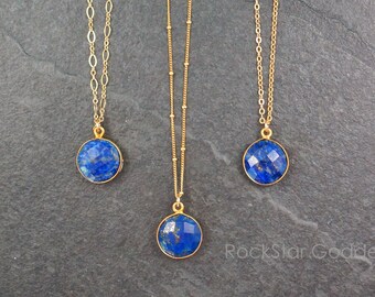 Gold Lapis Lazuli Necklace, Lapis Lazuli Pendant, Lapis Jewelry, Lapis Pendant, Lazuli Jewelry, Gift for Her, Anniversary Gift