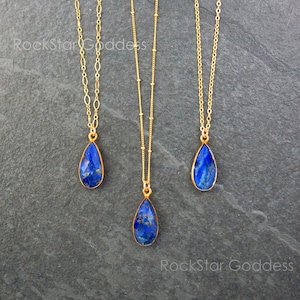 Gold Lapis Lazuli Necklace, Lapis Lazuli Necklace, Blue Lapis, Lapis Necklace, Lapis Pendant, Lapis Lazuli Jewelry, Anniversary Gift