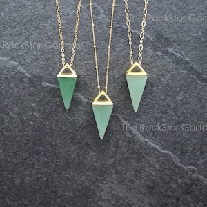 Gold Aventurine Necklace, Aventurine Pendant, Aventurine Jewelry, Aventurine Gemstone, Aventurine Crystal, Stone of Prosperity, Gift for Her