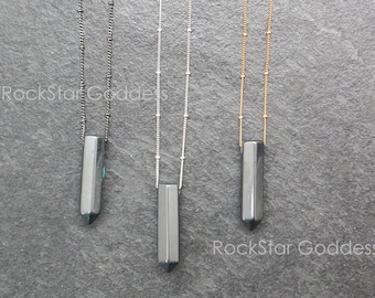 Hematite Necklace, Hematite Jewelry, Hematite Pendant, Silver Hematite Necklace, Gold Hematite Necklace, Protection Jewelry