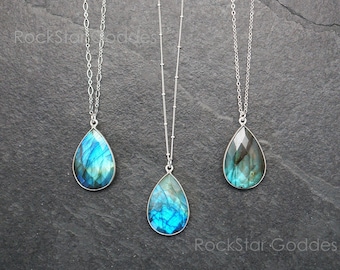 Labradorit Halskette, Labradorit Schmuck, Labradorit Anhänger, Silber Labradorit, Labradorit Anhänger, Geschenk für Sie
