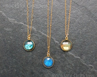 Gold Labradorite Necklace, Labradorite Pendant, Labradorite Jewelry, Labradorite Necklace, Green Labradorite, Blue Labradorite, Gift for Her