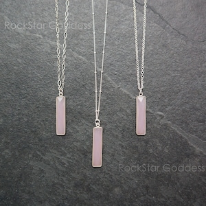Rose Quartz Necklace, Silver Rose Quartz Jewelry, Rose Quartz Crystal Necklace, Pink Crystal Necklace, Genuine Rose Quartz, Gift for Her