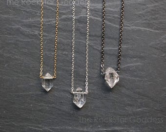 Herkimer Diamond Necklace, Herkimer Diamond, Genuine Herkimer Diamond, Herkimer Necklace, Gold Herkimer Necklace, Silver Herkimer Necklace