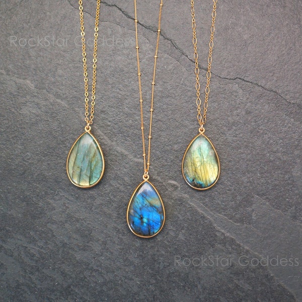 Gold Labradorite Necklace, Labradorite Pendant, Labradorite Jewelry, Labradorite Necklace, Green Labradorite, Blue Labradorite, Gift for Her