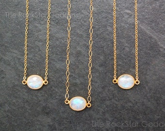 Moonstone Necklace, Gold Moonstone Necklace, Moonstone, Moonstone Jewelry, Gold Moonstone Jewelry, Rainbow Moonstone, June Birthstone