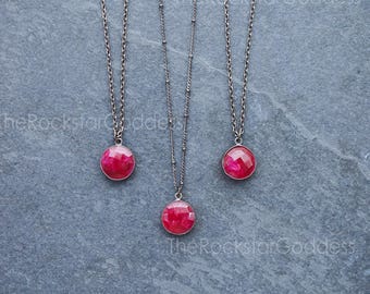 Ruby / Ruby Necklace / Red Ruby / Ruby Jewelry / July Birthstone / Ruby Pendant / Ruby Gemstone