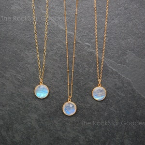 Mondstein Halskette, Gold Mondstein Halskette, Mondstein, Mondstein Schmuck, Gold Mondstein Schmuck, Regenbogen Mondstein, Juni Birthstone