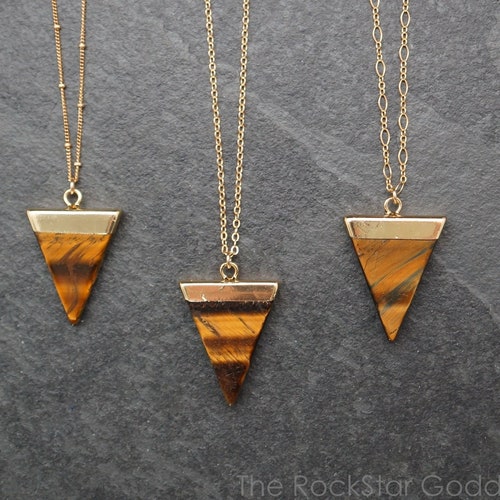 Gold Tiger Eye Necklace / Tigers Eye 