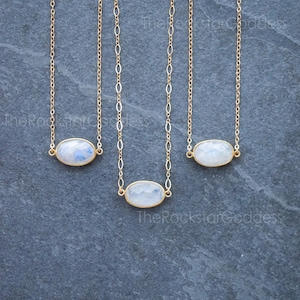 Moonstone Necklace, Gold Moonstone Necklace, Moonstone, Moonstone Jewelry, Gold Moonstone Jewelry, Rainbow Moonstone, June Birthstone