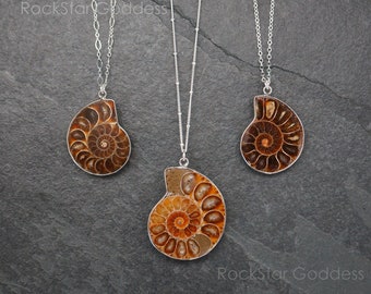 Ammonite Fossil Necklace , Ammonite Necklace, Silver Ammonite Necklace, Genuine Ammonite, Ammonite Pendant, OOAK Necklace, OOAK Pendant