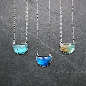 Silver Labradorite Necklace, Labradorite Jewelry, Labradorite Pendant, Sterling Silver Labradorite, Silver Labradorite Pendant, Gift for Her