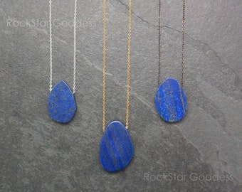 Lapis Lazuli Necklace , Lapis Lazuli Jewelry, Lapis Lazuli Pendant, Gold Lapis Necklace, Lapis Jewelry, Anniversary Gift, Gift for Wife
