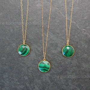 Malachite Crystal Necklace,  Gold Malachite Necklace, Malachite Pendant, Malachite Jewelry, Malachite Crystal Necklace, Gift for Her