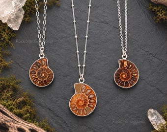 Ammonite Necklace, Ammonite Pendant, Silver Ammonite Necklace, Ammonite Pendant,  Sterling Silver Ammonite, OOAK Necklace, OOAK Pendant