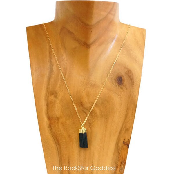 Black Tourmaline Necklace / Raw Tourmaline Necklace / image 2