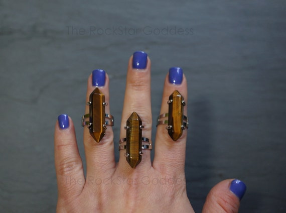 Silver Tiger Eye Ring, Tiger Eye Ring, Brown Tiger Eye, Gemstone Ring, Adjustable Ring, Stone of Protection, Tigers Eye Ring