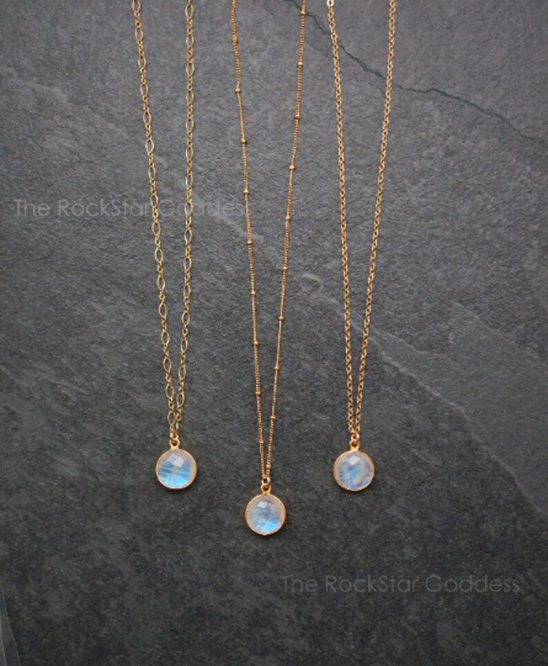 Gold Moonstone Necklace / Moonstone Pendant / Moonstone Etsy
