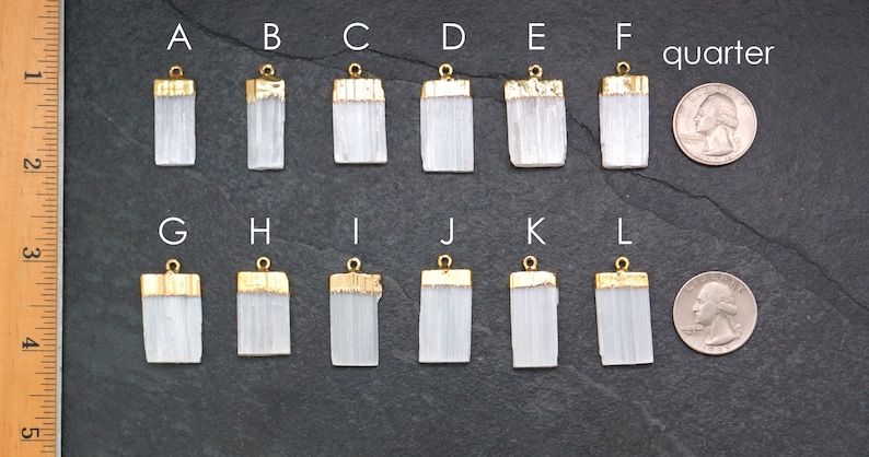 Selenite Necklace, Gold Selenite Necklace, Selenite Pendant, Raw Selenite, Selenite Crystal, Gold Selenite, Selenite Jewelry image 5